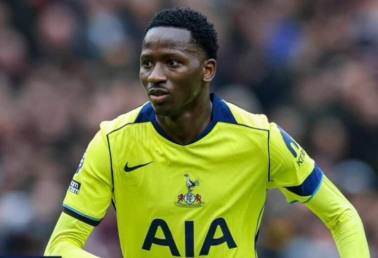 Pape Matar Sarr in action for Tottenham