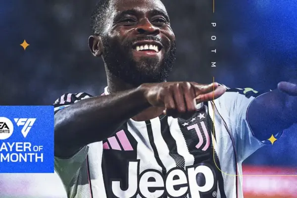 Juventus striker Jérémie Boga celebrating a goal during a Serie A match