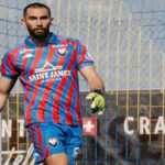 Anthony Mandréa playing as goalkeeper for Caen