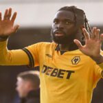 Action from Wolves vs Leeds Premier League match