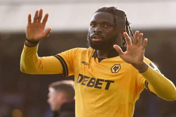 Action from Wolves vs Leeds Premier League match