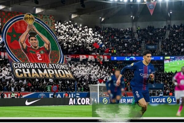 Achraf Hakimi honoured with PSG tifo celebrating AFCON victory