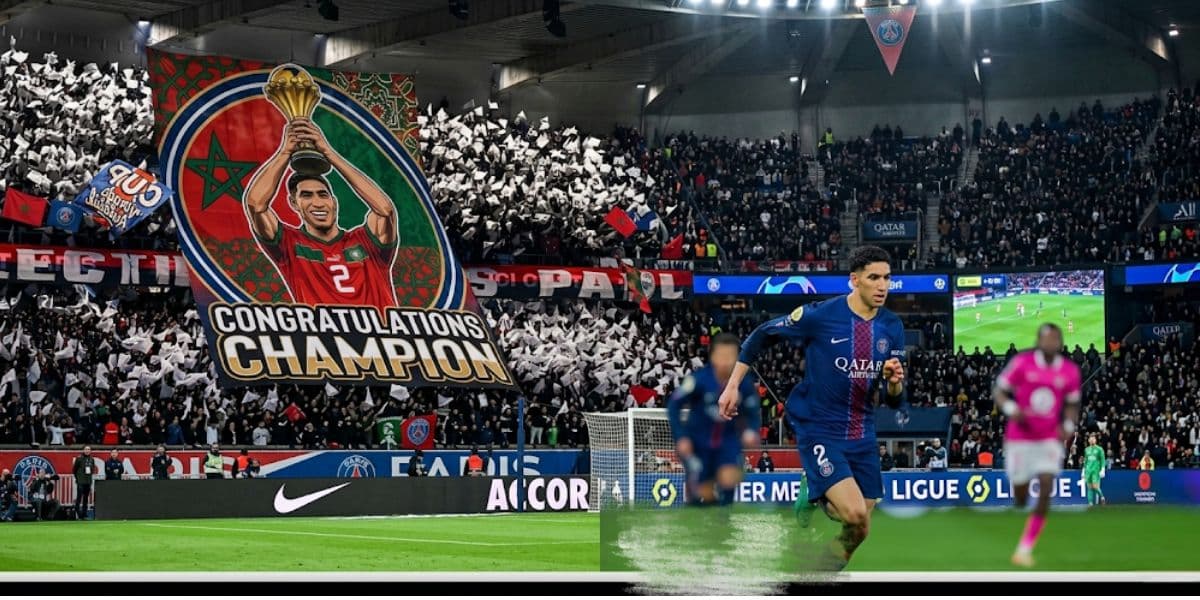 Achraf Hakimi honoured with PSG tifo celebrating AFCON victory