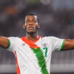 Burkina Faso winger Dango Ouattara on the ball during a friendly match