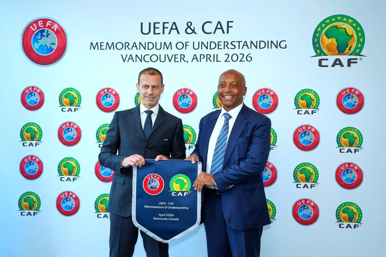 CAF President Dr. Patrice Motsepe and UEFA President Aleksander Čeferin