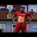 Joseph Ede celebrating a goal for FK Tukums 2000