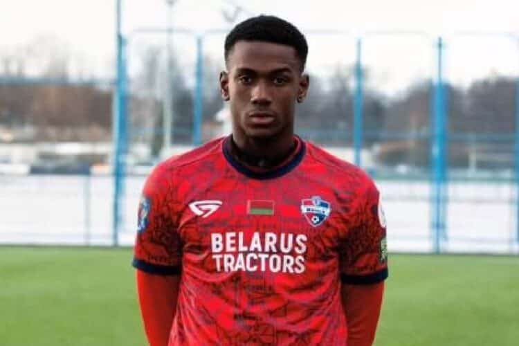 Nabil Natama injury during FK Minsk match