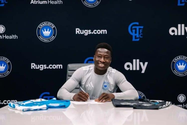 Beninese striker Rodolfo Aloko in action for Charlotte FC