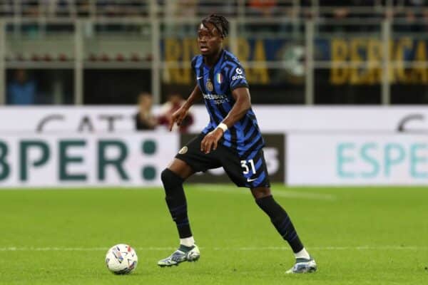 German-Cameroonian defender Yann Bisseck in action for Inter Milan