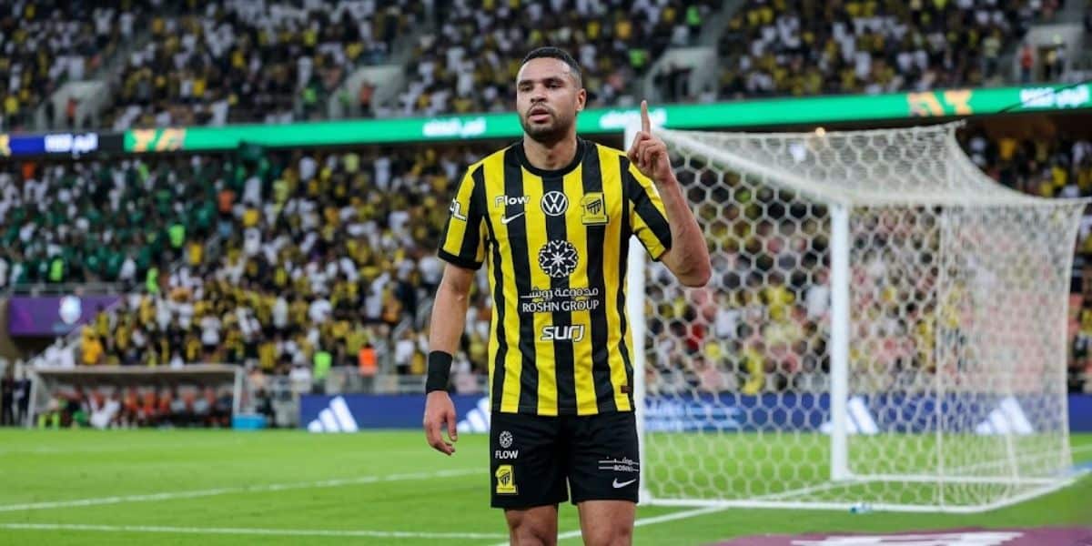 Youssef En-Nesyri celebrates goal for Al-Ittihad