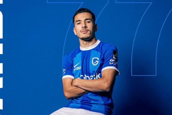 Zakaria El Ouahdi celebrates for Genk