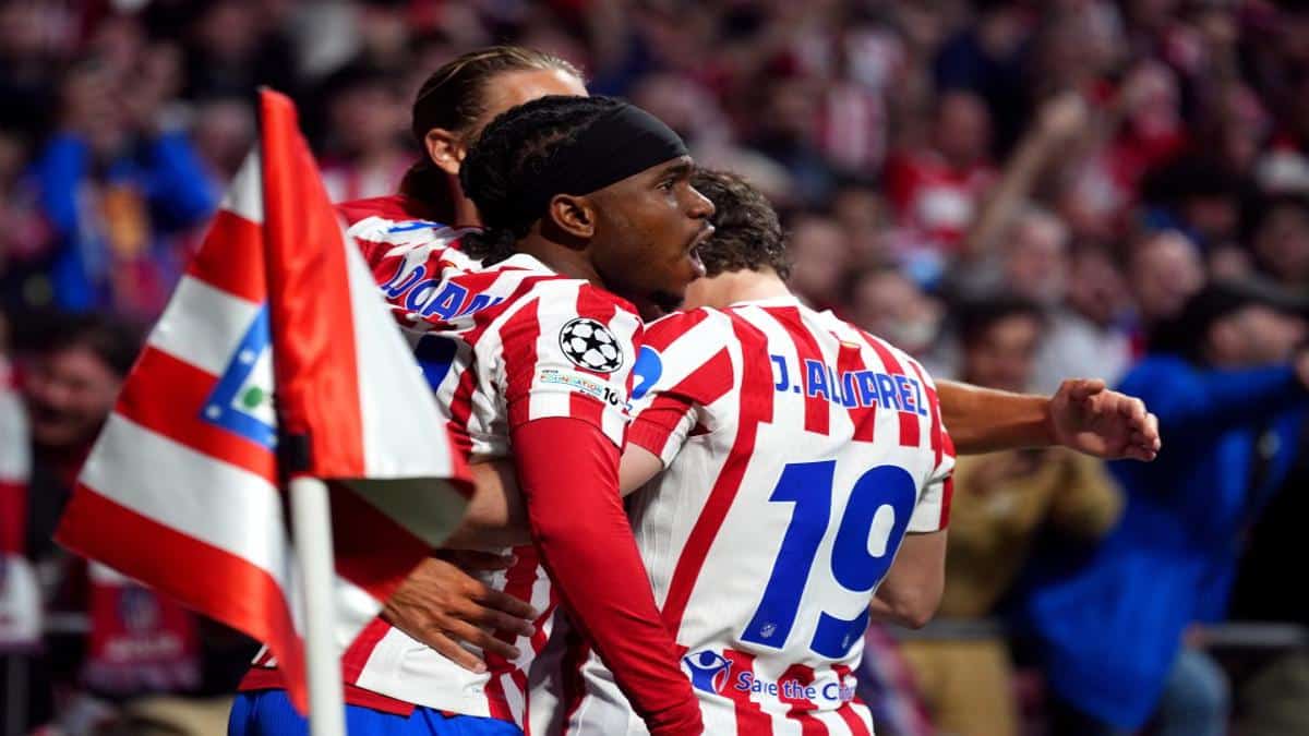 Ademola Lookman celebrating goal for Atletico Madrid