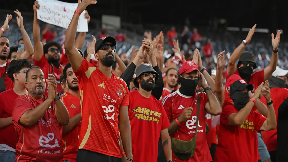 Al Ahly supporters in stadium during CAF Champions League match