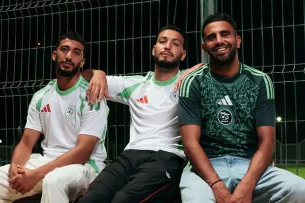 Algeria national team players wearing Adidas kits
