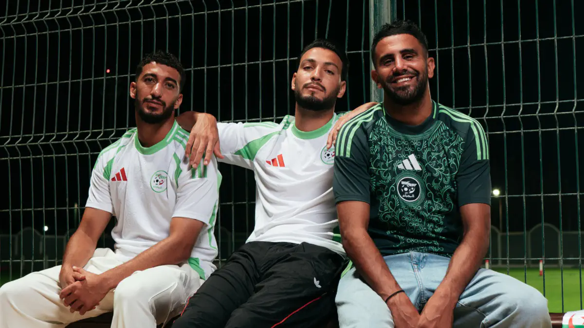 Algeria national team players wearing Adidas kits