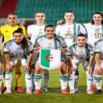 Algeria women team in a huddle before match