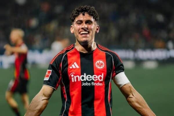 Ayoube Amaimouni-Echghouyab playing for Eintracht Frankfurt