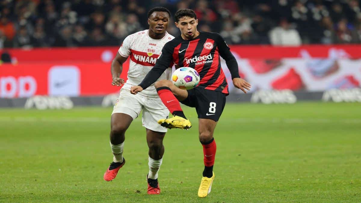 Chaibi in action for Eintracht Frankfurt during Bundesliga match