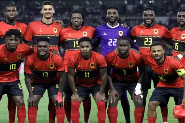 Angola national team players training ahead of a match