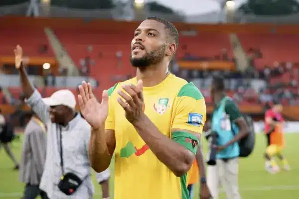 Steve Mounié celebrates