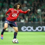 Ayyoub Bouaddi playing for Lille in a Ligue 1 match