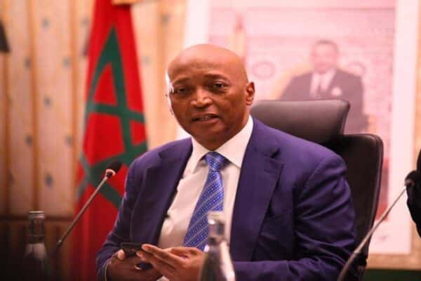 Patrice Motsepe speaking at CAF press conference