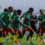 Cameroon U17 players in action during friendly match