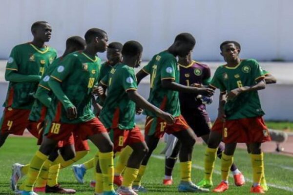 Cameroon U17 players in action during friendly match
