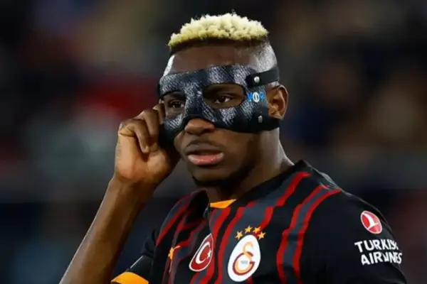 Victor Osimhen celebrating a goal for Galatasaray