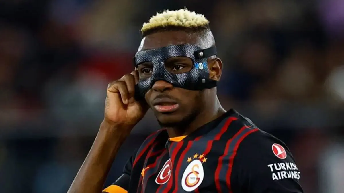 Victor Osimhen celebrating a goal for Galatasaray