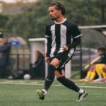 Dan Sinaté playing for SCO Angers in a Ligue 1 match