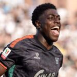 Issa Doumbia in action for Venezia FC