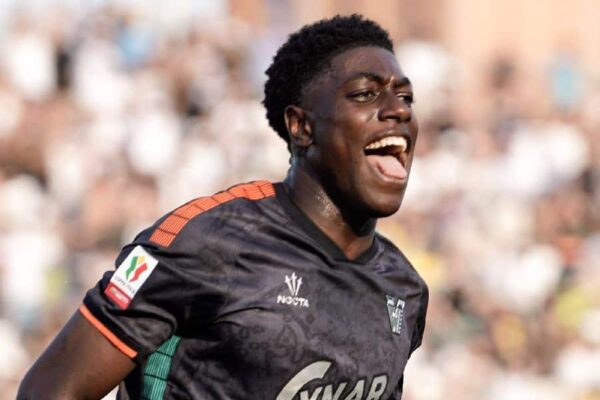 Issa Doumbia in action for Venezia FC