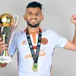 Moroccan defender Hamza El Moussaoui in action during a CAF club match