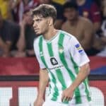 Abdessamad Ezzalzouli celebrating a goal for Real Betis in Europa League match