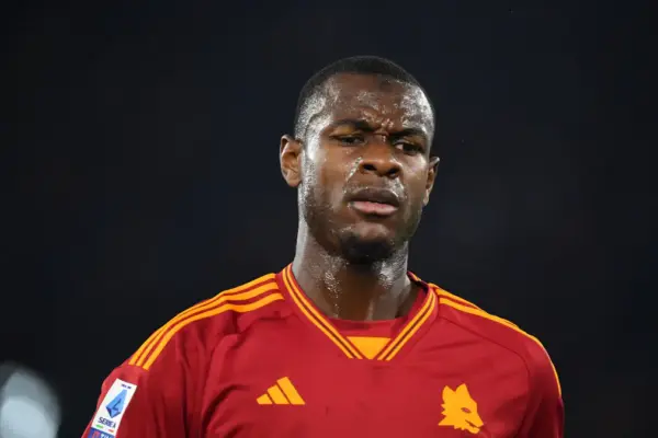 Evan Ndicka in action for AS Roma during a match