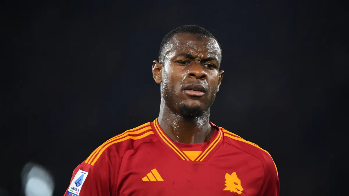 Evan Ndicka in action for AS Roma during a match