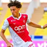 Maghnes Akliouche in action for AS Monaco