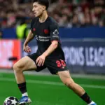 Ibrahim Maza celebrates during Leverkusen’s comeback win