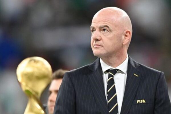 Gianni Infantino arriving at FIFA congress event in Vancouver