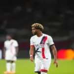 Ibrahim Mbaye playing for PSG during a competitive match