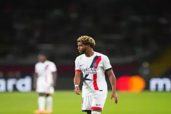 Ibrahim Mbaye playing for PSG during a competitive match