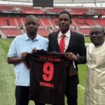Raymond Bomba pictured after signing for Bayer Leverkusen