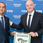 Gianni Infantino meeting President Abdelmadjid Tebboune in Algeria