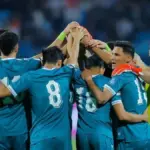 Iraq national team players during a competitive match