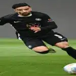 Mohamed Amoura playing for Wolfsburg during a Bundesliga match