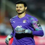 Mohamed El Shenawy reacting during an Al Ahly match