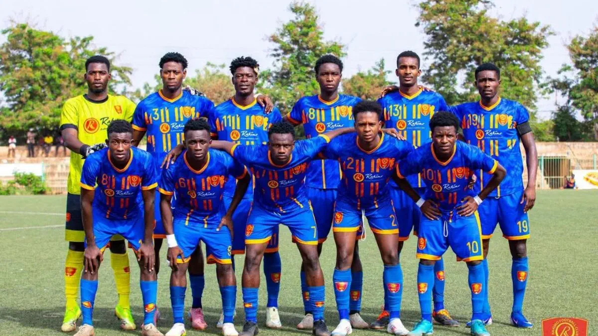 Football match in Burkina Faso league stadium