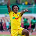 Romaine Gandonou celebrating after scoring for Benin U17 women