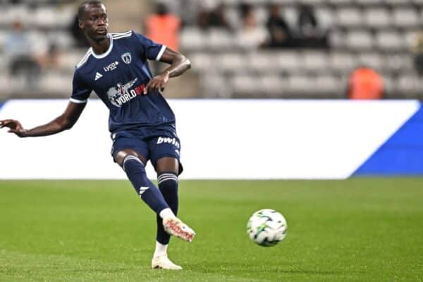Senegalese defender Moustapha Mbow playing for Paris FC